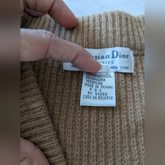 Vintage Christian Dior Tan Lambswool Midi Skirt - Picture 8 of 9